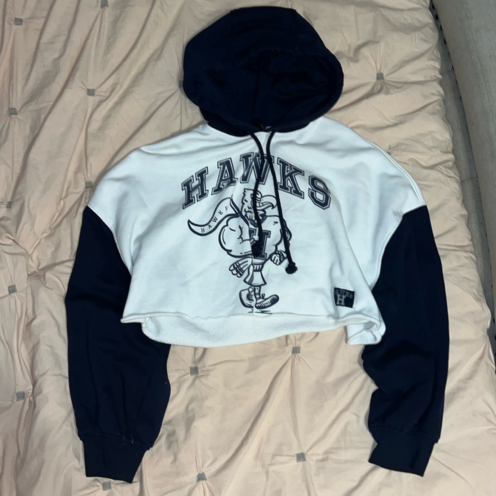 H&M Divided Varsity Cropped Hoodie “Hawks”